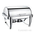 Chafing Dish à dessus en rouleau oblong Stee en acier inoxydable